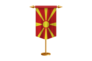 North Macedonia Flag Illustration with Stand flag