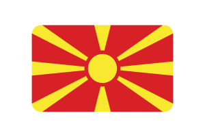 North Macedonia Flag Triangle Rounded Shape flag