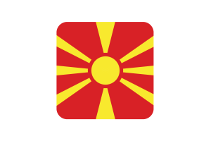 North Macedonia Flag Square Rounded Shape flag