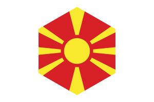 North Macedonia Flag Hexagon Shape flag