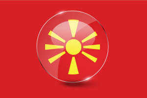 North Macedonia Flag Glossy Round Button flag