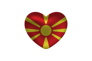 Love of North Macedonia Heart Shape flag