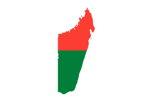 Madagascar Map with Flag flag