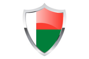 Madagascar Flag with Medieval Heater Shield flag