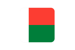 Madagascar Flag Square Rounded Shape flag