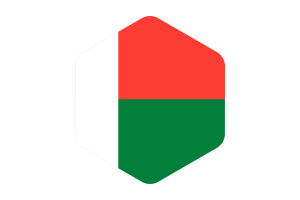 Madagascar Flag Rounded Hexagon Shape flag
