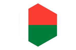 Madagascar Flag Hexagon Shape flag