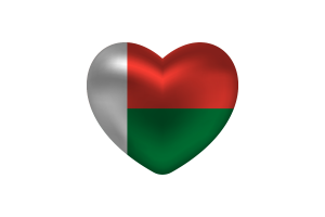 Love of Madagascar Heart Shape flag