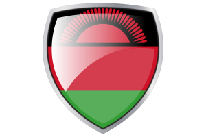 Malawi Flag Couche Heraldic Shield flag