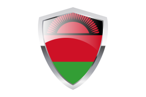 Malawi Flag with Pointed Triangular Shield flag