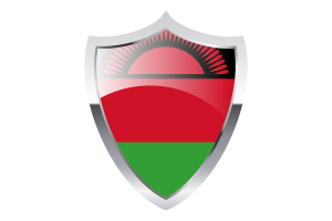 Malawi Flag with Medieval Heater Shield flag
