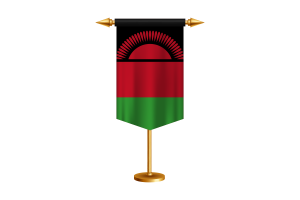 Malawi Flag Illustration with Stand flag