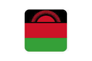 Malawi Flag Square Rounded Shape flag