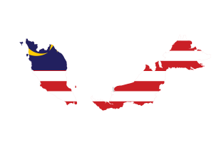 Malaysia Map with Flag flag