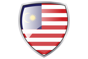 Malaysia Flag Couche Heraldic Shield flag