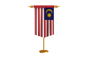 Malaysia Flag Illustration with Stand flag