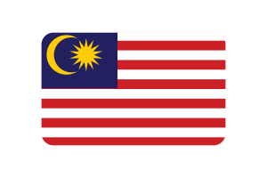 Malaysia Flag Triangle Rounded Shape flag