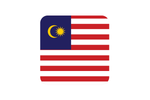 Malaysia Flag Square Rounded Shape flag