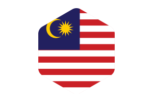 Malaysia Flag Rounded Hexagon Shape flag