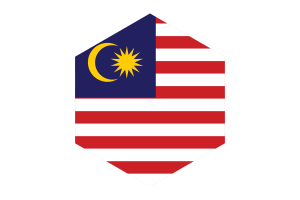 Malaysia Flag Hexagon Shape flag