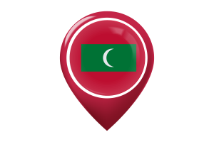 Maldives Flag Map Pin Icon flag