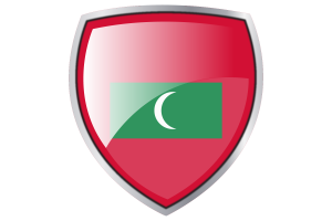 Maldives Flag Couche Heraldic Shield flag