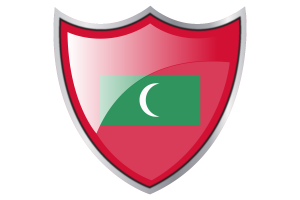 Shield with Flag of Maldives flag
