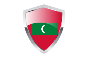 Maldives Flag with Pointed Triangular Shield flag