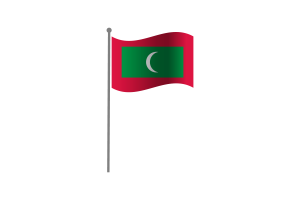 Waving Flag of Maldives flag