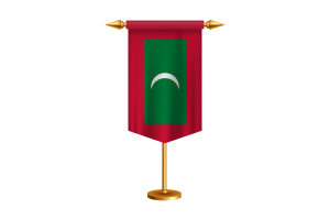 Maldives Flag Illustration with Stand flag