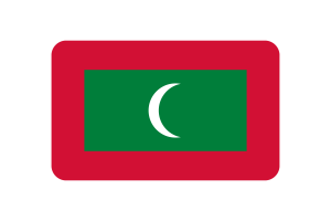 Maldives Flag Triangle Rounded Shape flag