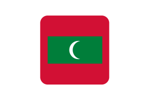 Maldives Flag Square Rounded Shape flag