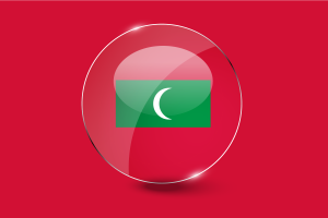 Maldives Flag Glossy Round Button flag
