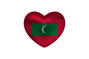 Love of Maldives Heart Shape flag