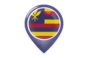 Hawaiian Kingdom Flag Map Pin Icon flag