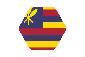 Hawaiian Kingdom Flag Illustration Hexagon Rounded Shape flag