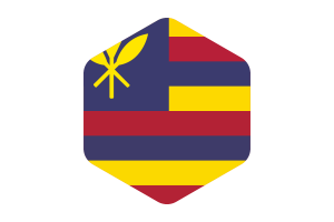 Hawaiian Kingdom Flag Rounded Hexagon Shape flag