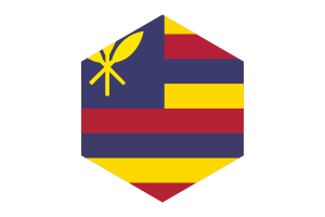 Hawaiian Kingdom Flag Hexagon Shape flag