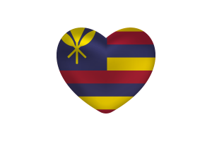 Love of Hawaiian Kingdom Heart Shape flag