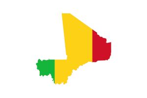 Mali Map with Flag flag