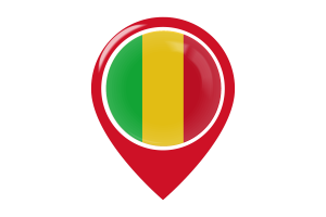 Mali Flag Map Pin Icon flag