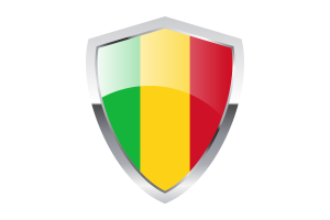 Mali Flag with Pointed Triangular Shield flag