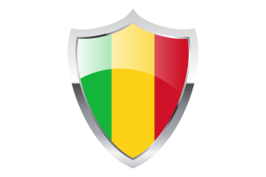 Mali Flag with Medieval Heater Shield flag