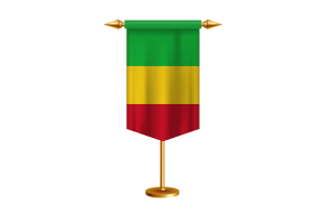 Mali Flag Illustration with Stand flag