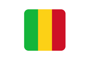 Mali Flag Square Rounded Shape flag