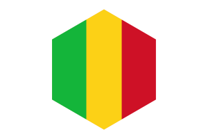 Mali Flag Hexagon Shape flag