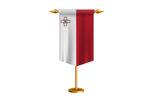 Malta Flag Illustration with Stand flag