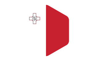 Malta Flag Rounded Hexagon Shape flag