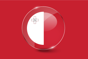 Malta Flag Glossy Round Button flag
