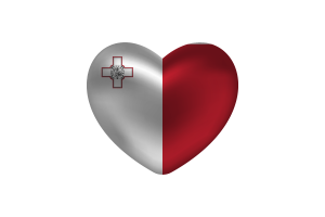 Love of Malta Heart Shape flag